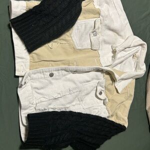 POL Cream Corduroy mixed media Jacket